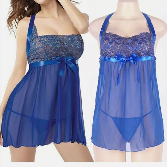 Plus Size Women See Through Sexy Lingerie Lace Bab - Picture 2 of 4